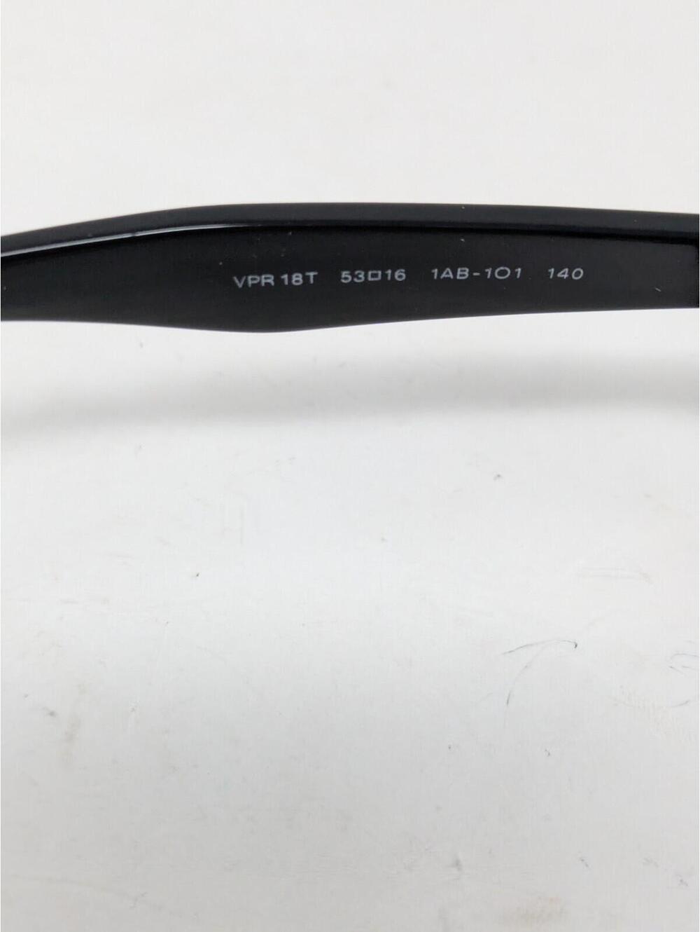 Prada Eyeglasses VPR 18T 1AB-1O1 Polished Black Square Frame Italy 53-16 140 - Picture 8 of 10